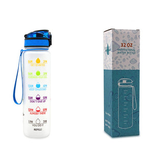 1 Litre Tritan Water Bottle With Time Marker For Sports And Fitness Activities