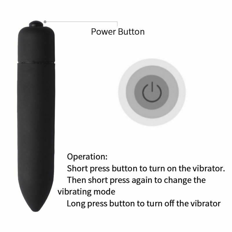 Powerful Frequency Black Mini Bullet Vibrator Clitoris G Spot Stimulator