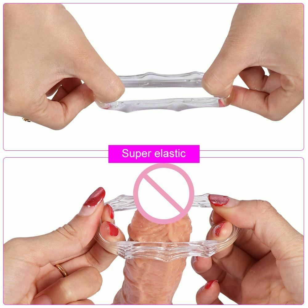 3Pcs Set Clear Penis Rings With Box Silicone Stretchy Cock