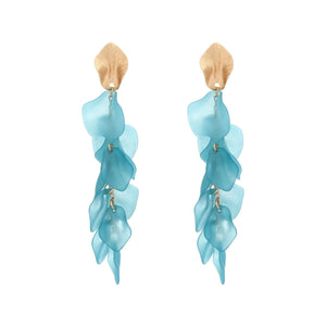 Veile Studios Seaside Bloom Acrylic Petal Tassel Long Style Drop Earrings For Women Jewelry