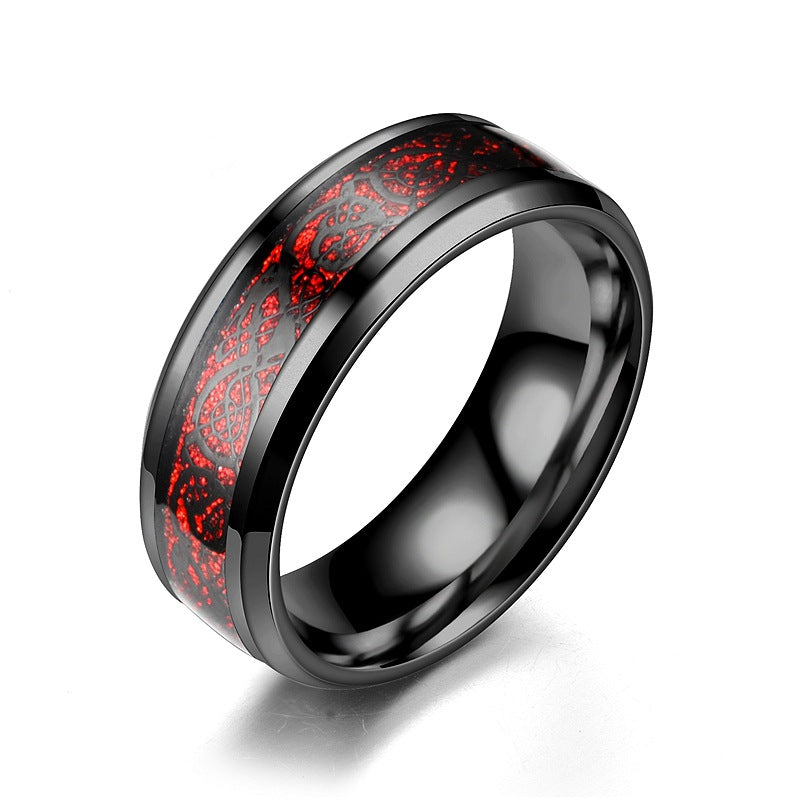 Dragon Pattern Men Stainless Steel Rings Jewellery