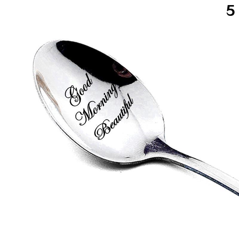 Valentine's Day Gift Stainless Steel Long Handle Spoon With Love Quotes