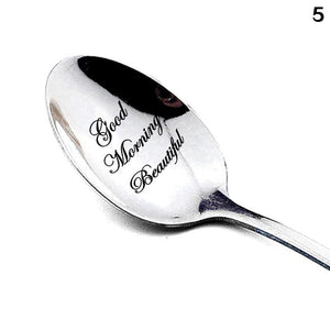 Valentine's Day Gift Stainless Steel Long Handle Spoon With Love Quotes