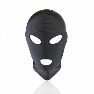 Black Hood Mask Stretchy Bdsm Head Bondage Fetish Kink Restraints