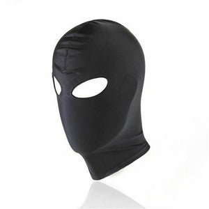 Black Hood Mask Stretchy Bdsm Head Bondage Fetish Kink Restraints