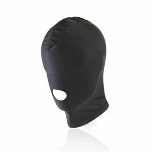 Black Hood Mask Stretchy Bdsm Head Bondage Fetish Kink Restraints