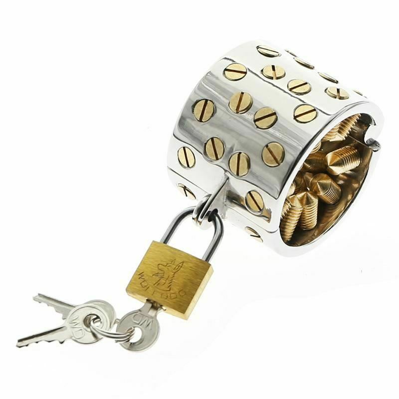 House Of Dasein Kalis Teeth 4 Rows Gold Spikes Metal Extreme Chastity Device Cock Ring