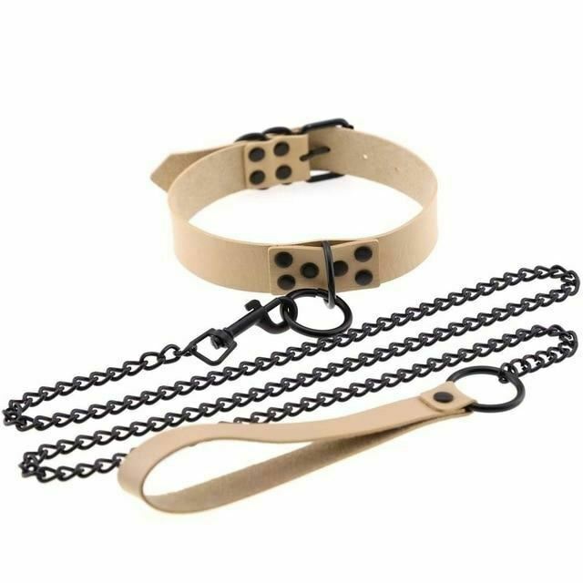 House Of Dasein Rivet Slave Collar With Leash Bdsm Bondage Pet Play Owned Submissive