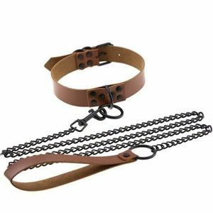 House Of Dasein Rivet Slave Collar With Leash Bdsm Bondage Pet Play Owned Submissive