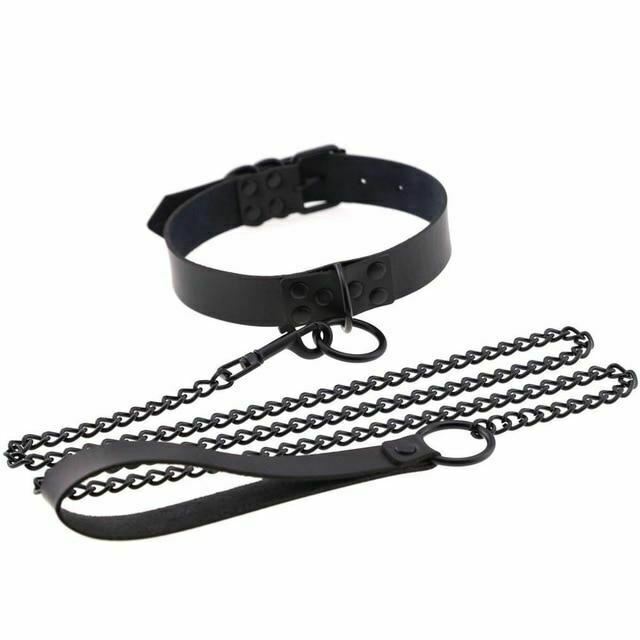 House Of Dasein Rivet Slave Collar With Leash Bdsm Bondage Pet Play Owned Submissive