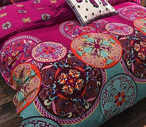 Boho Printed Duvet Cover Set 3 / Pcs Quilt Pillowcases Eo