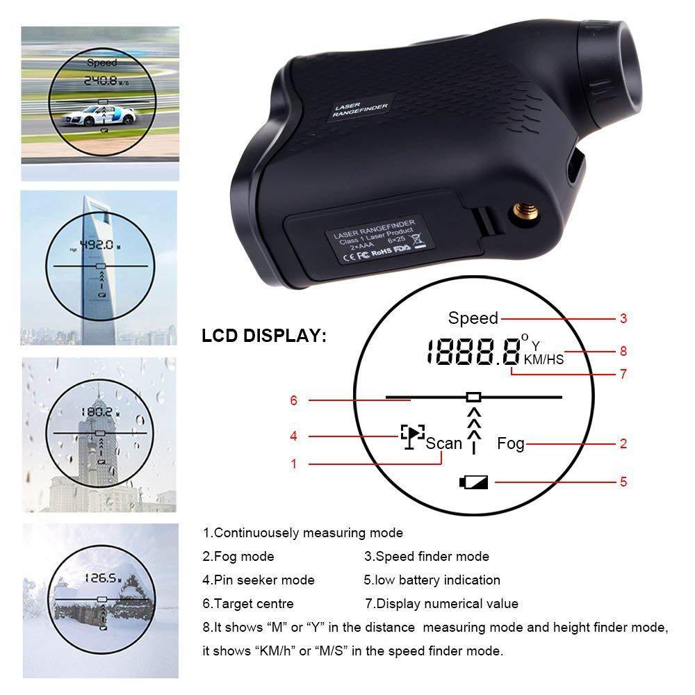 Portable Laser Ranging And Velocity Telescope For Power Engineering Golf Hunting