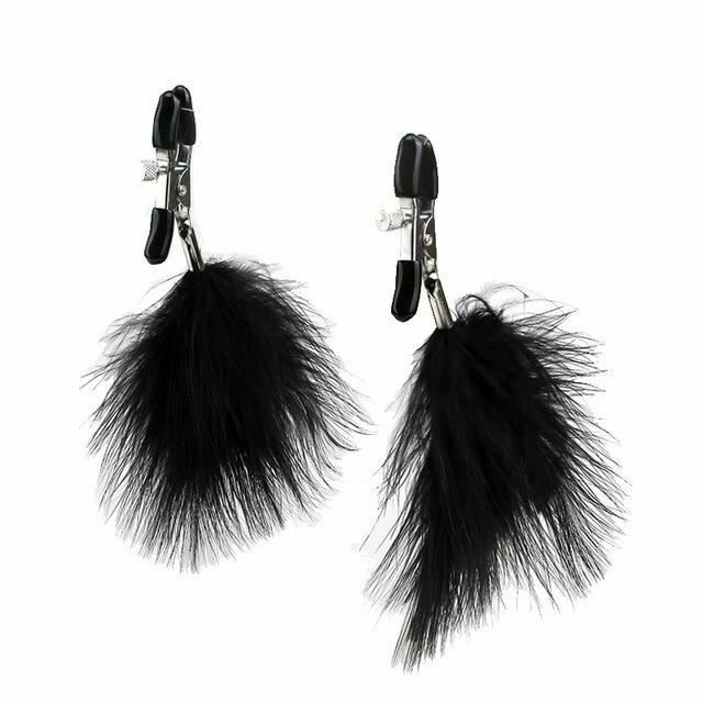 House Of Dasein Fluffy Feather Nipple Clamps Breast Bondage Kink Fetish Restraints