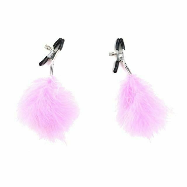 House Of Dasein Fluffy Feather Nipple Clamps Breast Bondage Kink Fetish Restraints