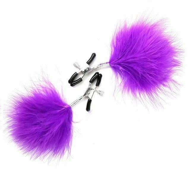 House Of Dasein Fluffy Feather Nipple Clamps Breast Bondage Kink Fetish Restraints