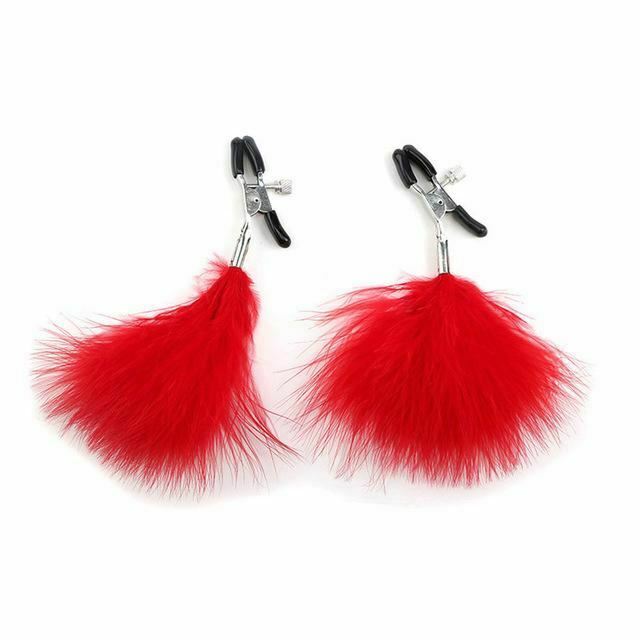 House Of Dasein Fluffy Feather Nipple Clamps Breast Bondage Kink Fetish Restraints