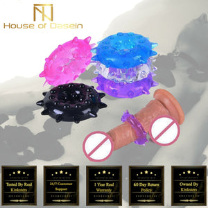 House Of Dasein Bdsm Silicone Cock Ring Snowflake Shape Ejaculation Delay Black Pink Blue Purple