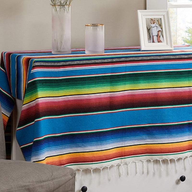 Tablecloths Vibrant Mexican Style Tassel Runner Towel