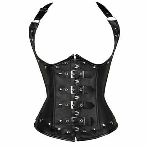 Black Red Under Bust Steel Boned Corset Sexy Punk Fetish Wear Women Bdsm