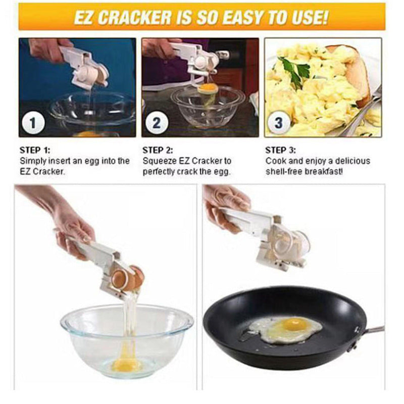 Handheld Plastic Egg Cracker Breaker Separator Kitchen Gadget Tool