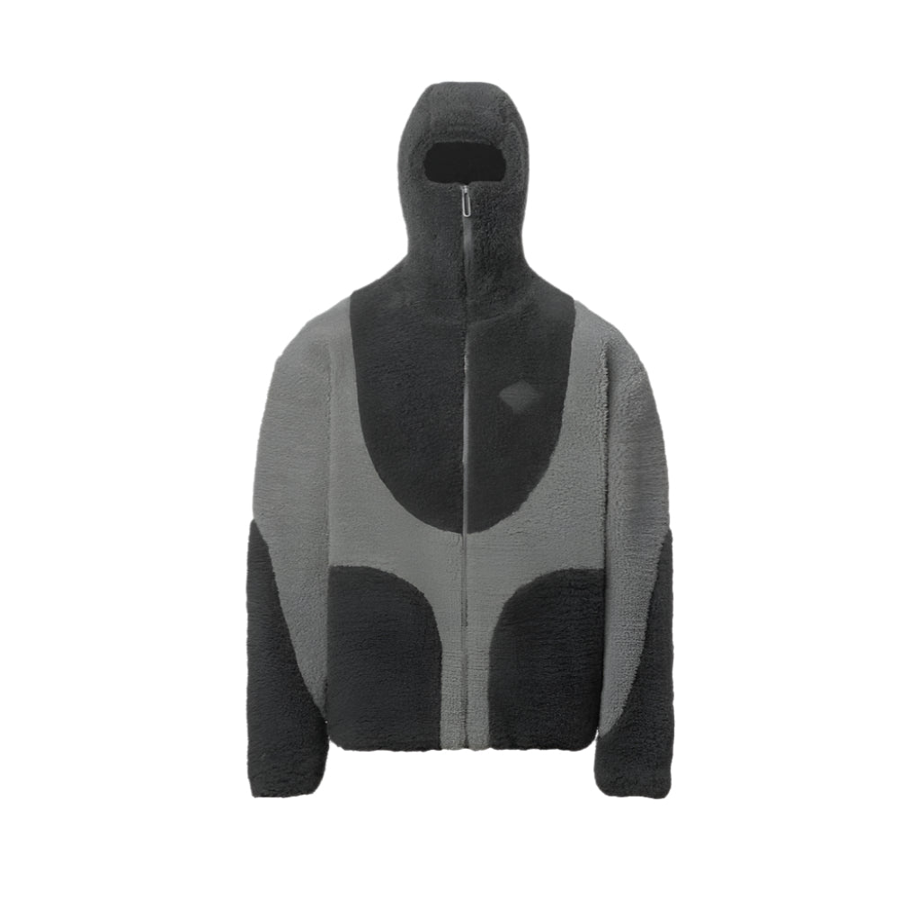 Mens Fashion Lamb Wool Hooded Zipper Coat Sweatshirt Casual Male Tops