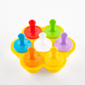 Home Made Ice Cream 7 Hole Little Silicone Popsicle Multifunctional Tray Mold