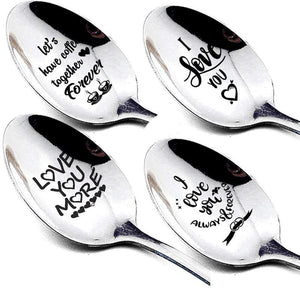 Valentine's Day Gift Stainless Steel Long Handle Spoon With Love Quotes