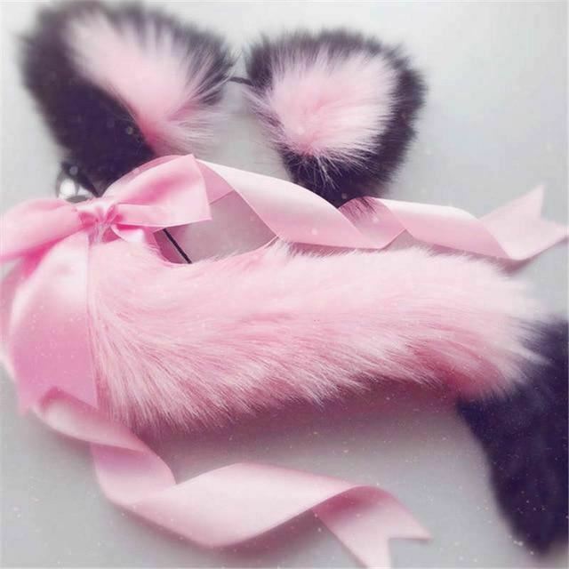 Neko Cat Ears Headband With Fox Or Kitten Tail Metal Butt Plug Bdsm Cosplay