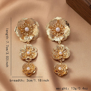 Veile Studios Flower Shaped Earrings Elegant Three Design For Fashion Commuting