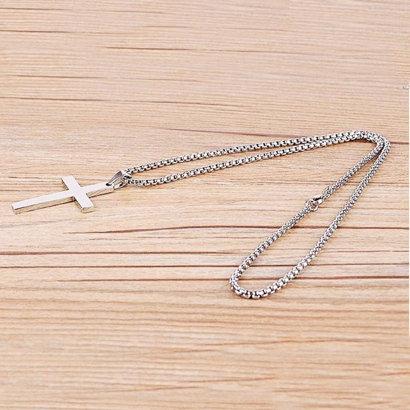 Veile Studios Classic Cross Necklace Men's Pendant Fashion Stainless Steel Jewelry Accessories