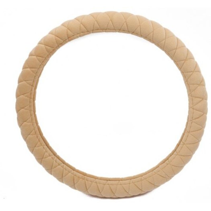 38Cm Car Plush Steering Wheel Cover Beige