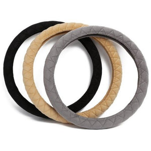 38Cm Car Plush Steering Wheel Cover Beige