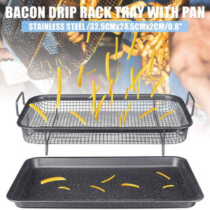 Black Non Stick Mesh Pan Oven Baking Grill Tray Basket