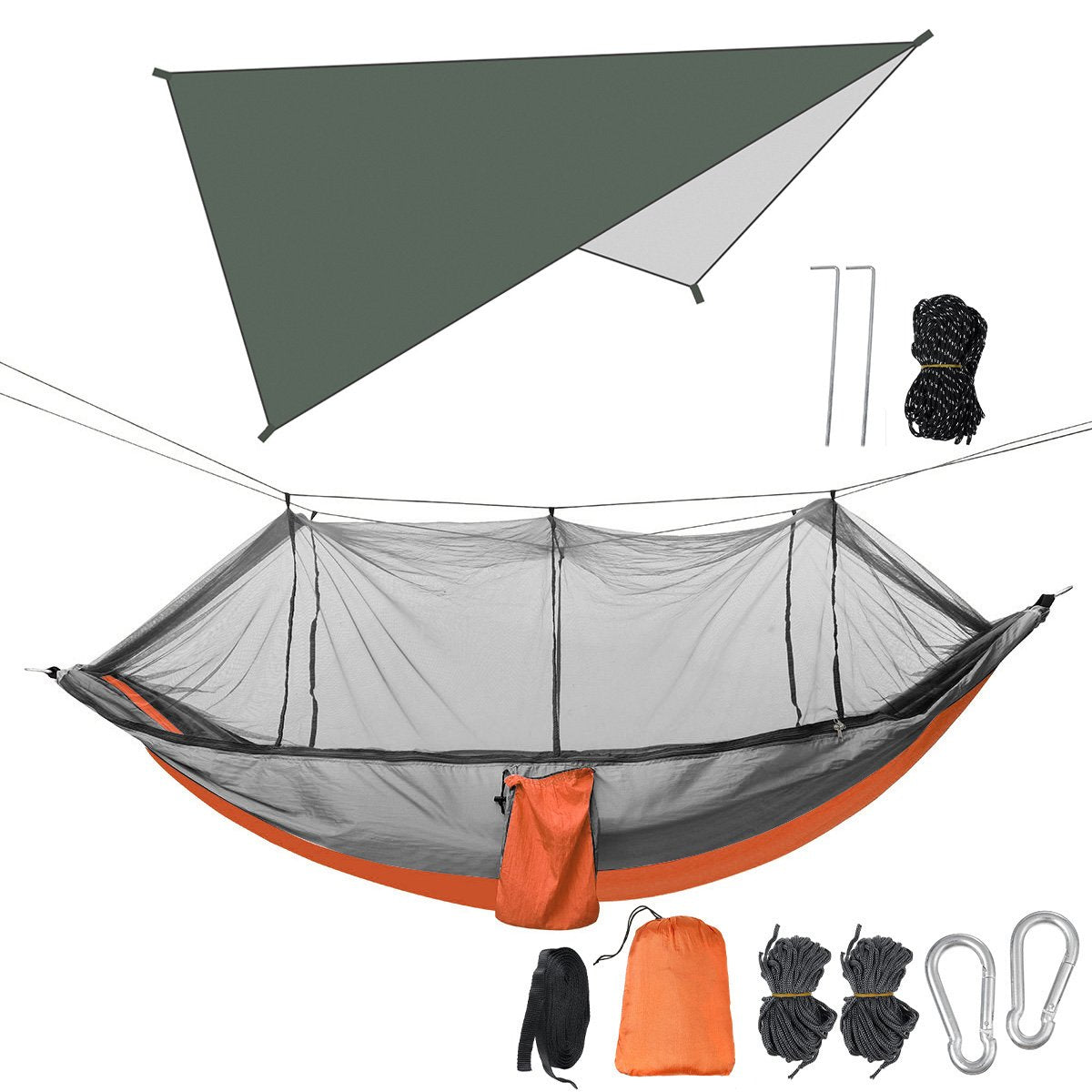 Double Person Hammock With Awning And Mosquito Net Outdoor Camping