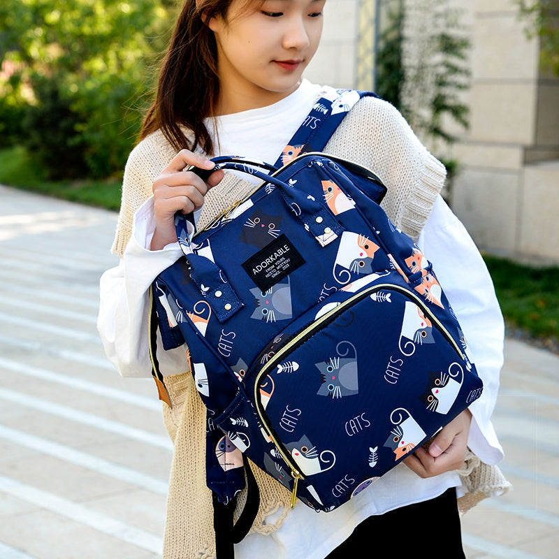 Cute Colourful Multifunctional Backpack Nappy Bag