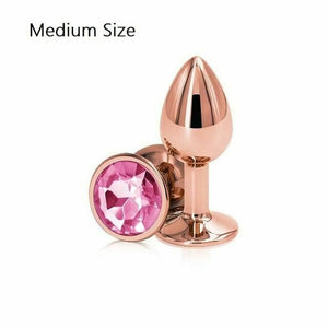 Rose Gold Metal Butt Plug Jewellery Rhinestone Anal Sex Toys