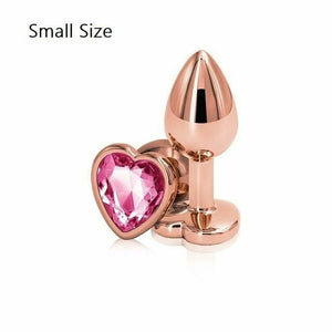 Rose Gold Metal Butt Plug Jewellery Rhinestone Anal Sex Toys