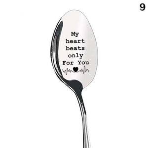 Valentine's Day Gift Stainless Steel Long Handle Spoon With Love Quotes