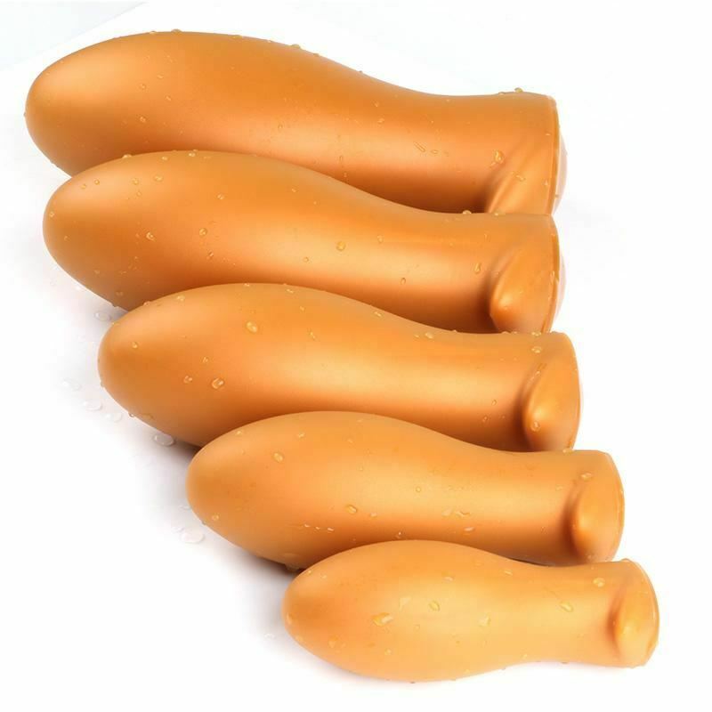 Silicone Big Butt Plug Gold Or Black Anal Sex Toys