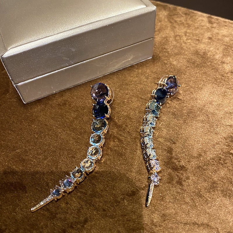 Veile Studios Elegant High End Fashion Jewellery For Women With Blue Diamonds And Copper Design