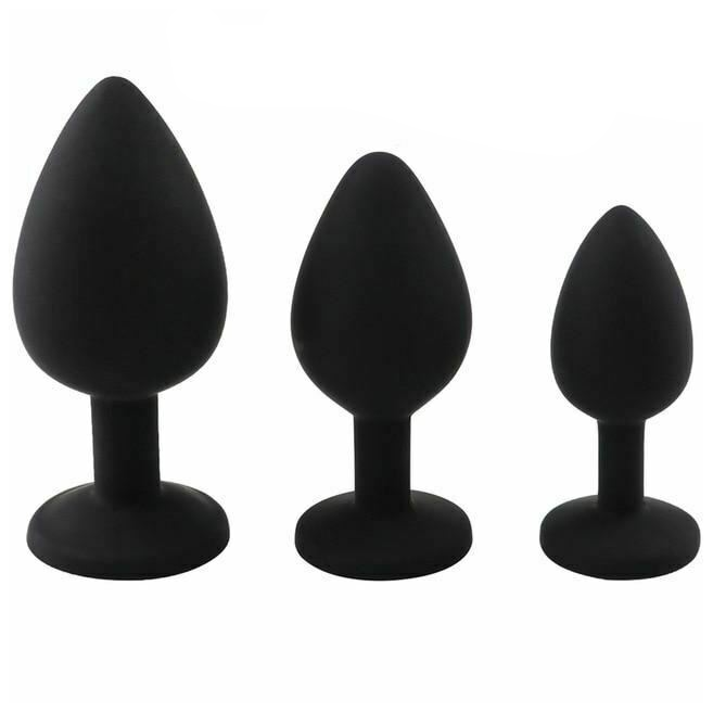 House Of Dasein 3 Set Silicone Crystal Jewel Butt Plugs Tear Drop Anal