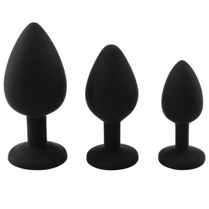 House Of Dasein 3 Set Silicone Crystal Jewel Butt Plugs Tear Drop Anal