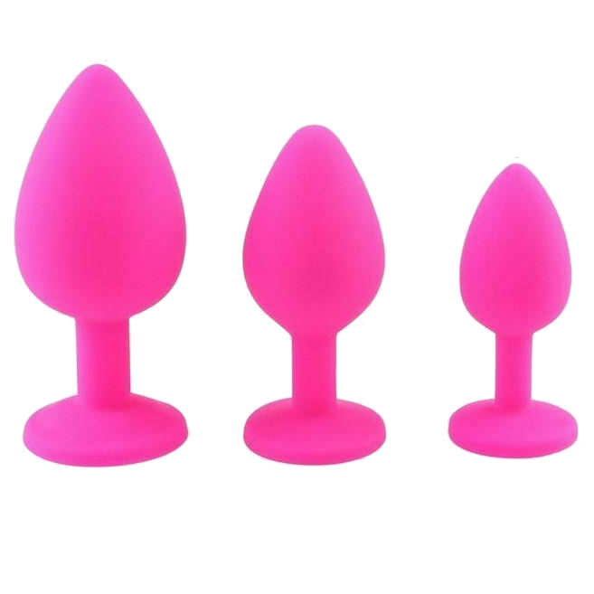 House Of Dasein 3 Set Silicone Crystal Jewel Butt Plugs Tear Drop Anal