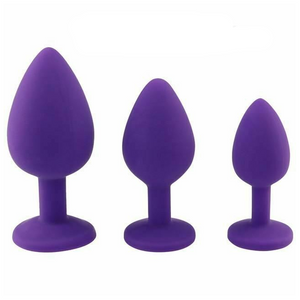 House Of Dasein 3 Set Silicone Crystal Jewel Butt Plugs Tear Drop Anal