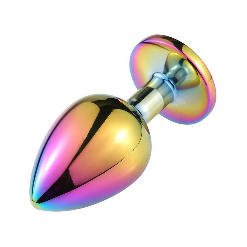House Of Dasein 3 Sizes Stainless Steel Rainbow Anal Sex Toys Jewel Metal Butt Plug