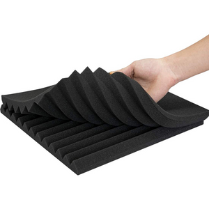 12Pcs Black Acoustic Foam Soundproof Studio Absorbing Panels 30X30x2.5Cm