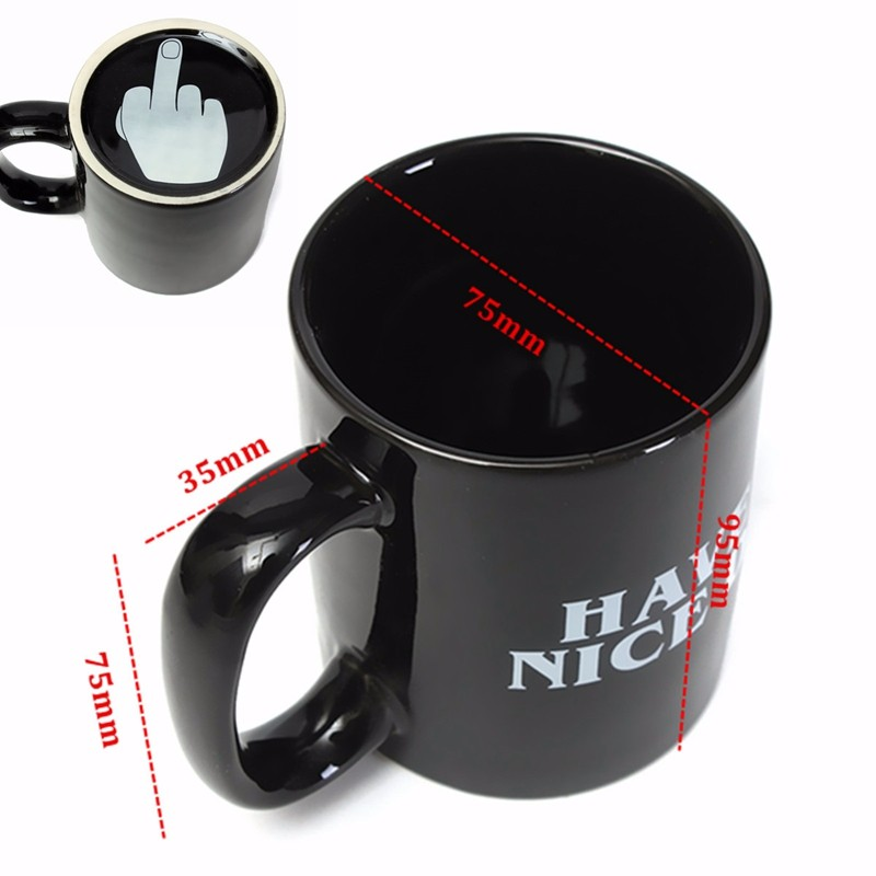 Novelty Coffee Cup Have A Nice Day Middle Finger Ceramic Mug