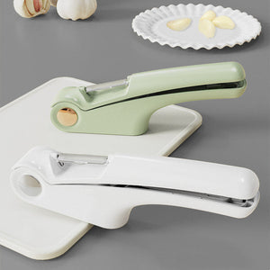 Manual Garlic Press Kitchen Gadget Multi Function Household Tool White Green Orange