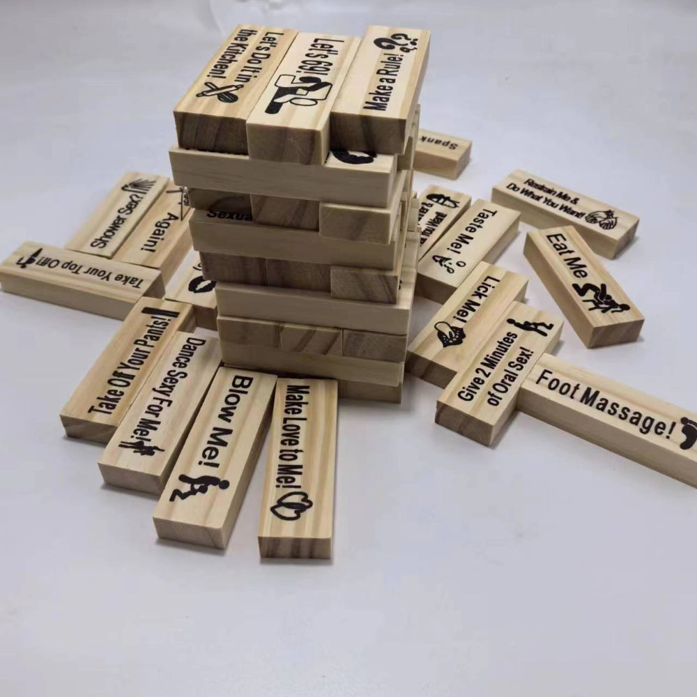 Couple Dating Building Block Tower Jenga Game Wooden Toy For Couples And Friends