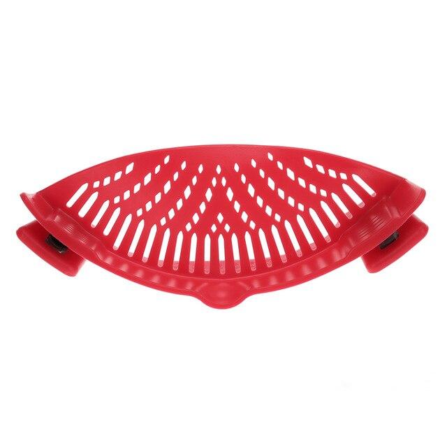 Silicone Saucepan Strainer Clip Liquid Draining Kitchen Utensil